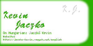 kevin jaczko business card